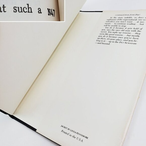 Pet Sematary Stephen King BCE Book Club Edition Hardcover 1983 HCDJ N47 Gutter - Picture 9 of 12